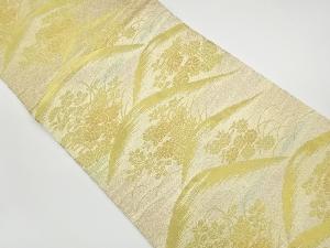 リサイクル　山並みに秋草模様織出し袋帯